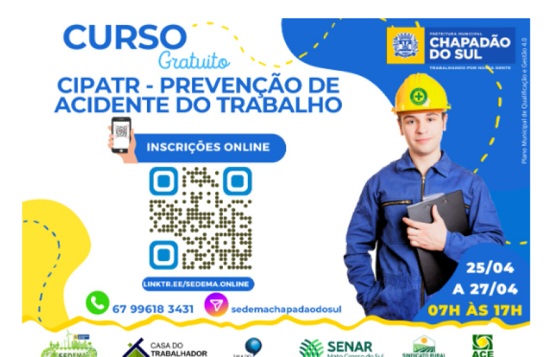 Ilustração da notícia Chapadão do Sul oferece treinamento gratuito de Prevenção de Acidentes de Trabalho